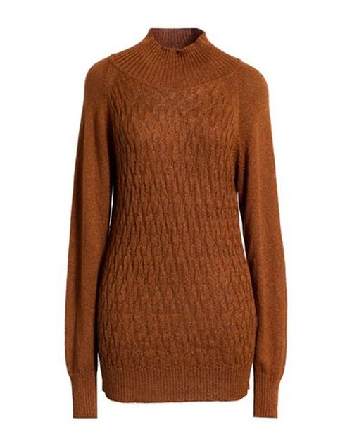 Woman Turtleneck Brown Size S Viscose, Polyester, Polyamide