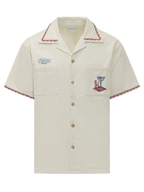 Embroidered Short-Sleeved Cocktail Shirt