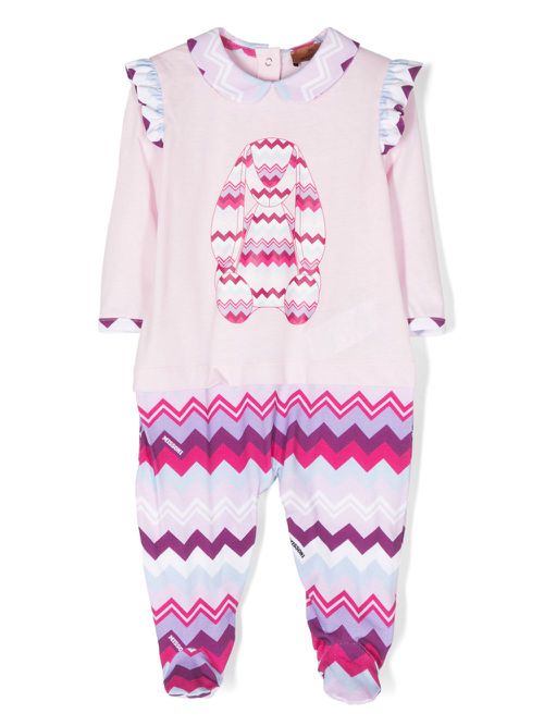 Zigzag-print cotton pyjama - Pink
