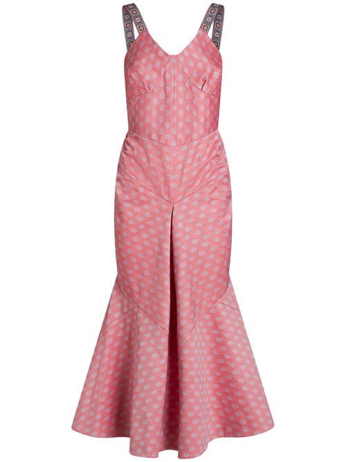 Flower Tye-jacquard dress - Pink