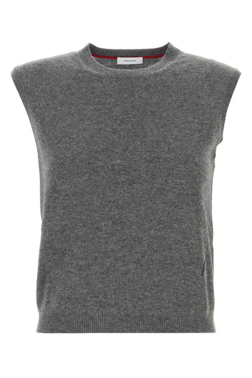 Grey stretch cashmere blend vest