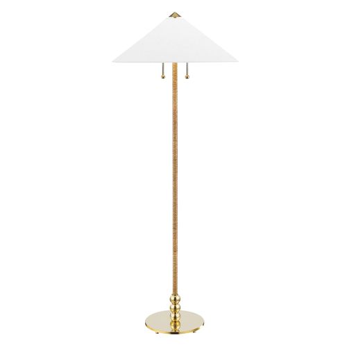Aged Brass Floor Lamp from the Flare Collection