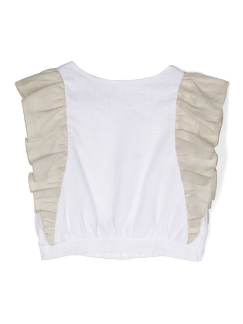 Slub-texture linen top - Neutrals