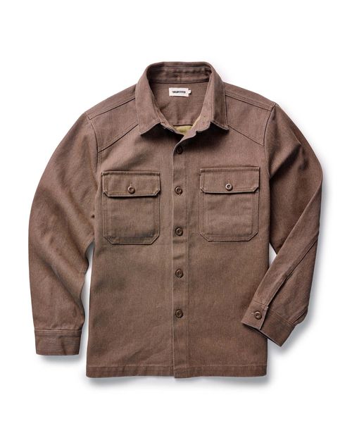 Men's Organic Cotton Shop Shirt in Aged Penny Chipped Canvas