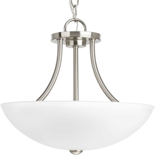 Brushed Nickel Two Light Semi-Flush Convertible from the Gather Collection