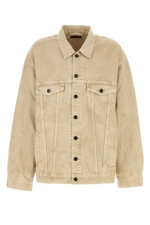 Cotton Denim Jacket — Beige