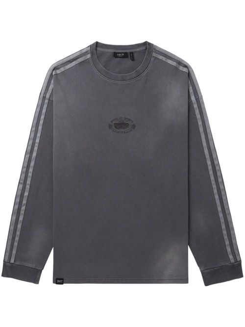 Stripe-trim long-sleeve T-shirt - Grey