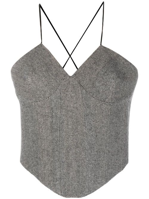 Herringbone wool top - Black