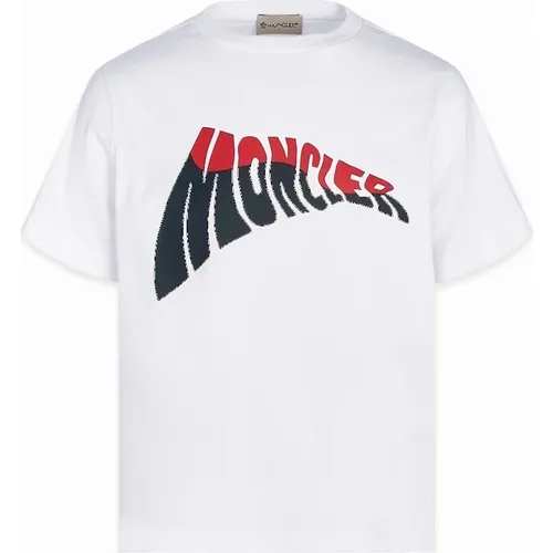 Moncler KIDS BRANDED COTTON T SHIRT - White - Size: 10Y
