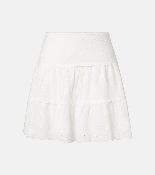 Cassandra scalloped cotton miniskirt