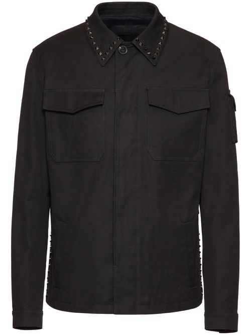 Studded two-pocket shirt - Black