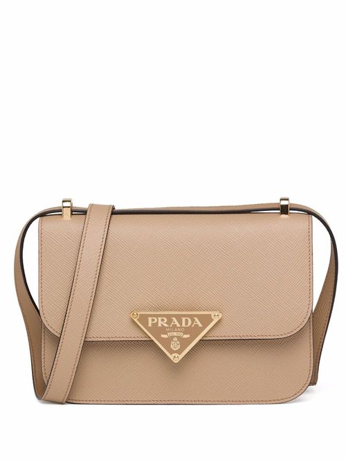 Saffiano leather shoulder bag - Neutrals