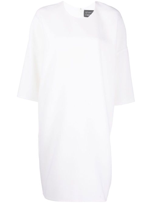 Anne three-quarter sleeve wool dress - White