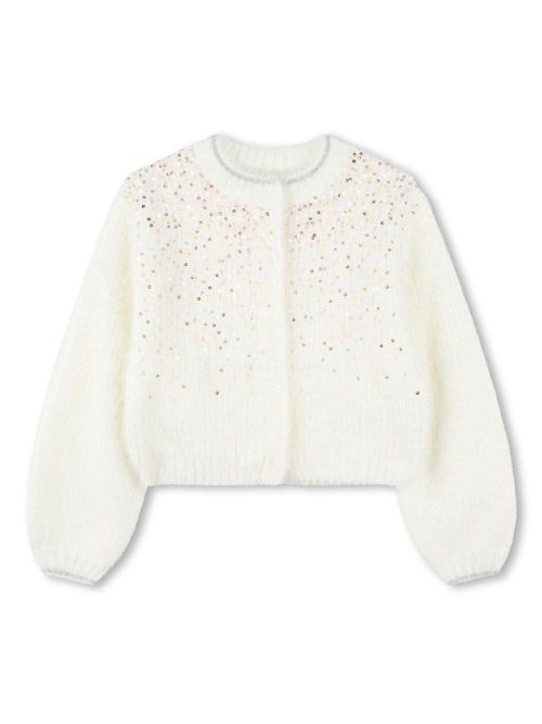 Sequin-embellished cardigan - White