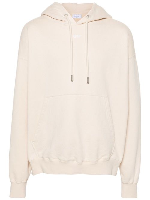 Embroidered arrows cotton hoodie - Neutrals