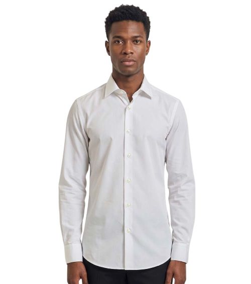 White Slim Solid Shirt