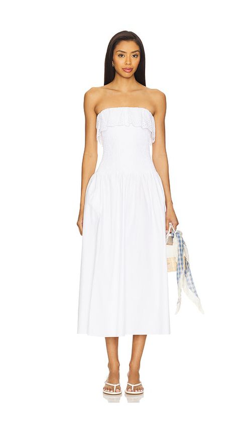 Maude Club ROBE MI-LONGUE FREYA en White.  M. Also en