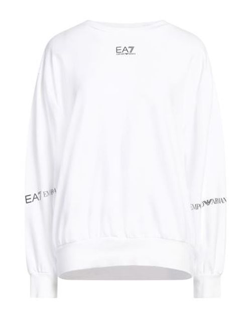 Ea7 Woman Sweatshirt White Size L Cotton, Elastane