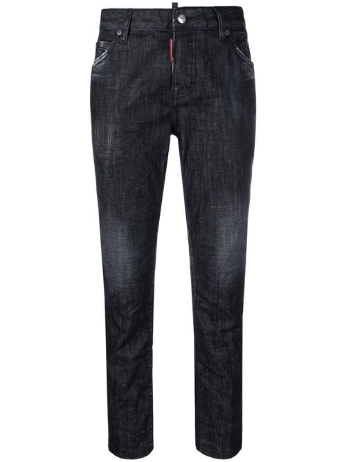 Tapered leg denim jeans - Black