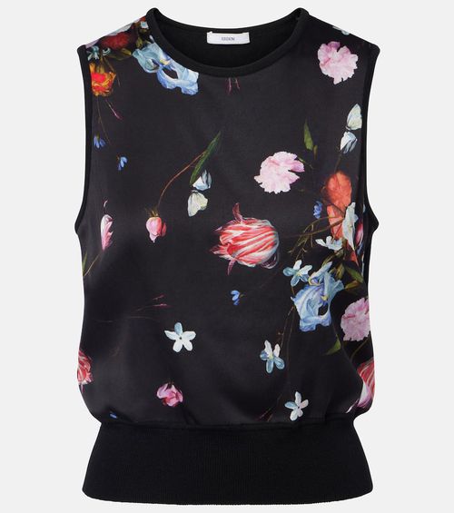 Floral printed wool top
