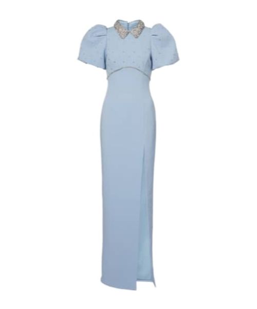 Amery embellished puff-sleeve gown