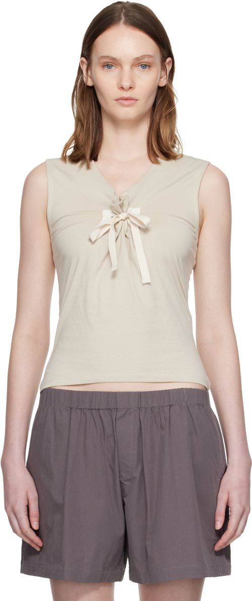 Beige Manir Tank Top