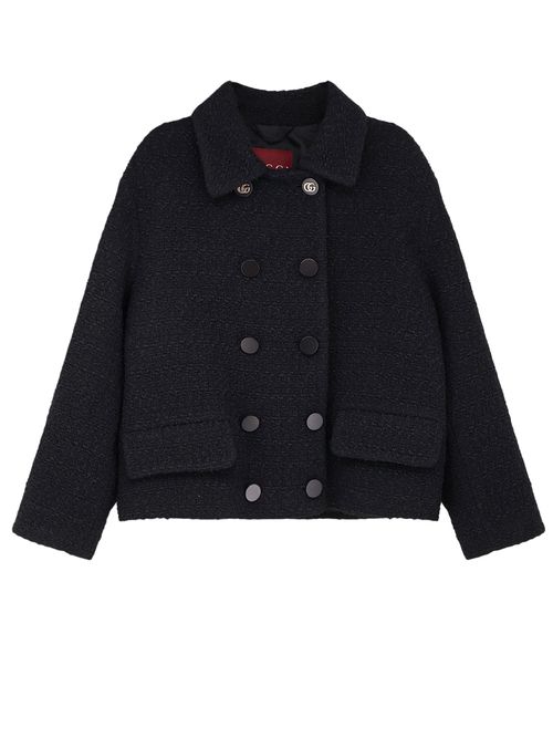 Wool Tweed Double-Breasted Blazer