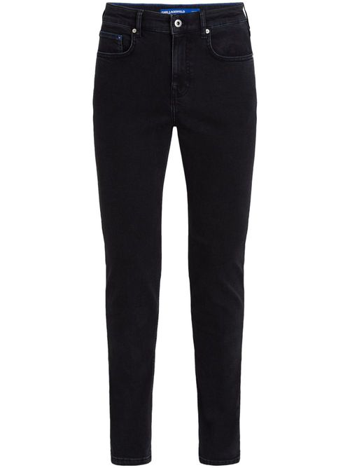 Logo-appliqué skinny jeans - Black