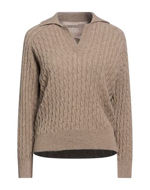 Woman Sweater Khaki Size 2 Cashmere