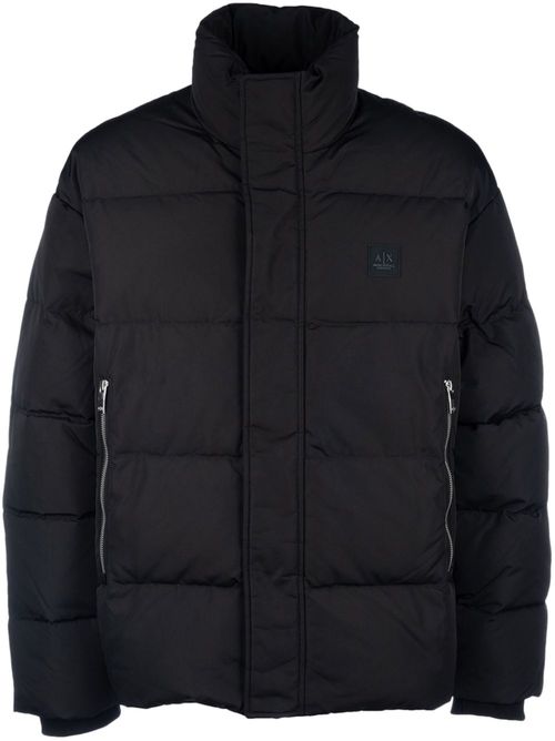 Logo-patch padded jacket - Black