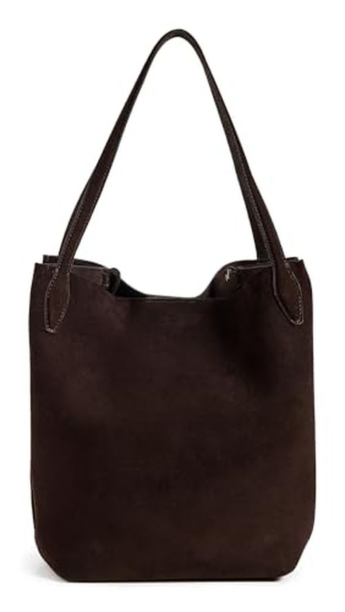 Madewell Women's Suede Soft Grain Shopper Tote, Dark Carob, Brown, One Size