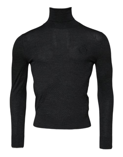Wool Turtleneck Sweater — Black
