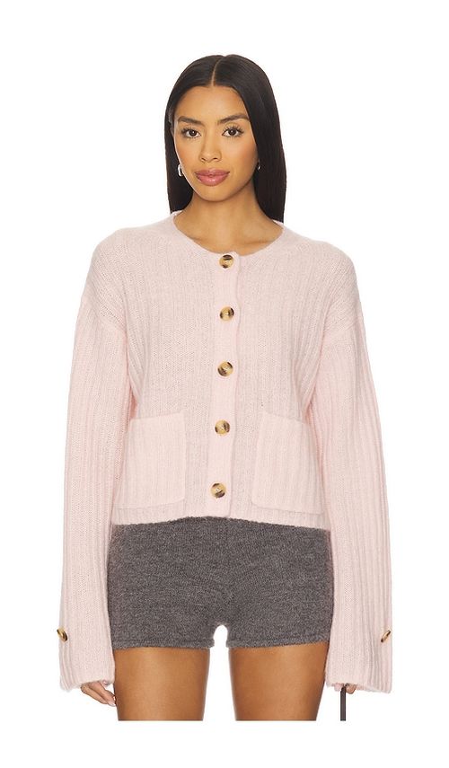 By Malene Birger Cierrou Rib Cardigan in Chalk Pink. L also in XS