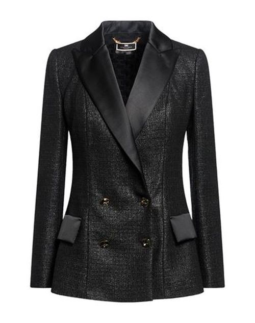 Woman Blazer Black Size 12 Acrylic, Polyester, Wool, Cotton