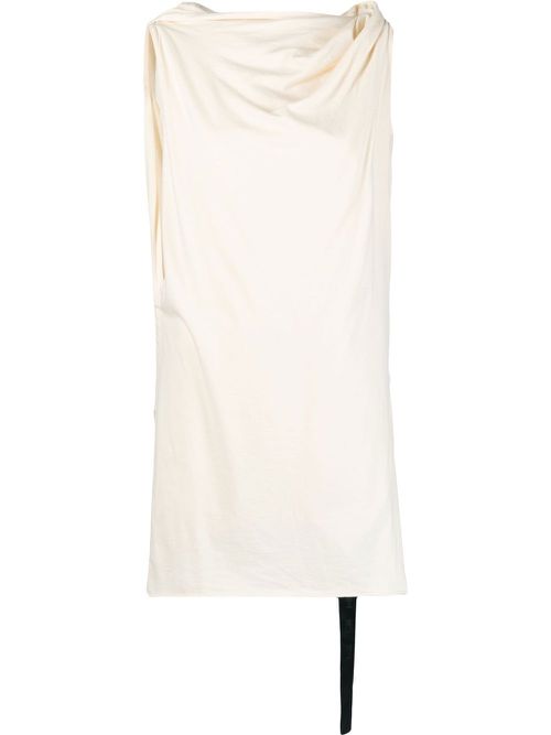 Draped organic cotton tunic - Neutrals