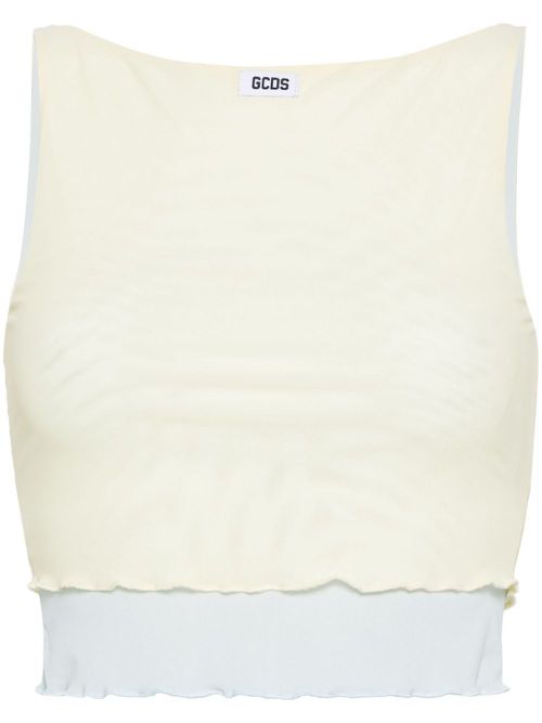 Logo-patch layered mesh top - Yellow