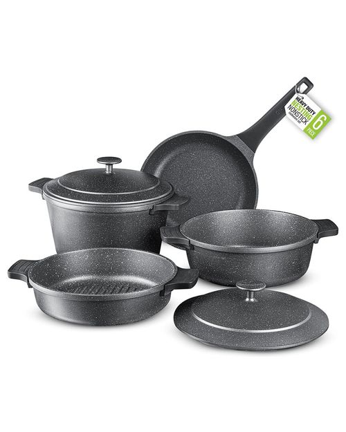 Diamond 6Pc Nonstick Heavy Duty Nesting Pots Cookware Set