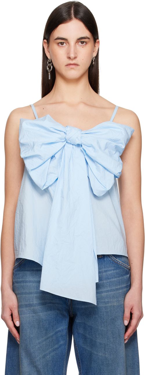 Acne Studios Blue Bow Strap Top