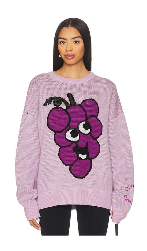 Stay Cool x OLIPOP Grape Sweater in Purple. XXL/2X. Also in L, M, S, XL/1X