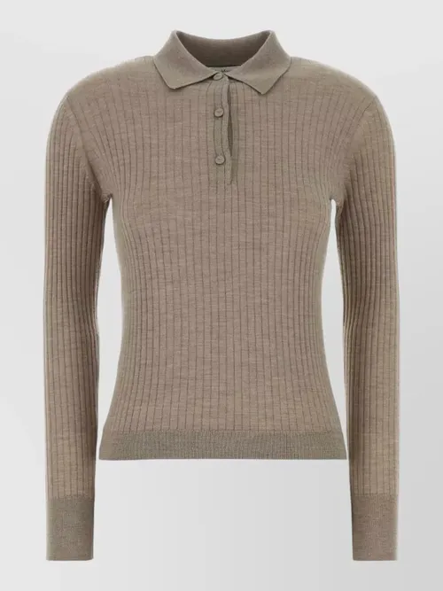 Max Mara - cashmere blend gitano long sleeve polo