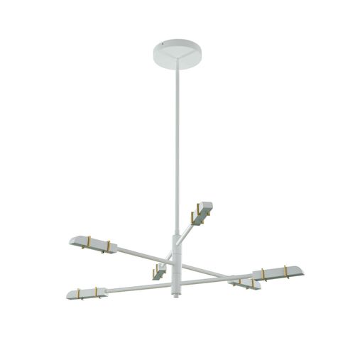 Satin Brass and Matte White LED Chandelier from the Concorde Collection