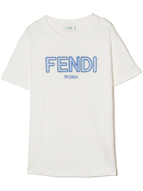 Logo-embroidered T-shirt - White