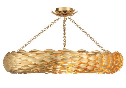 Broche 8-Light Semi-Flush Mount in Antique Gold