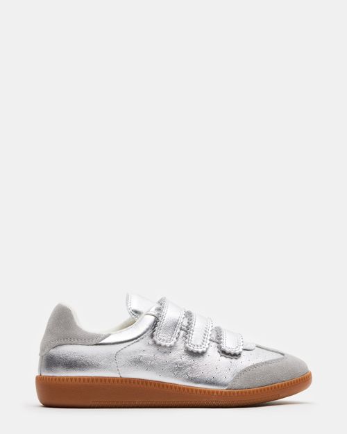 Steve Madden Women's Momentum Low-Top Sneakers - Silver - - Leather