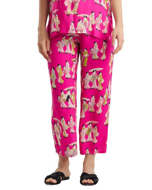 2pc Geisha Challis Mandarin Pajama Set