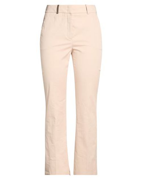 Woman Pants Cream Size 10 Cotton, Elastane