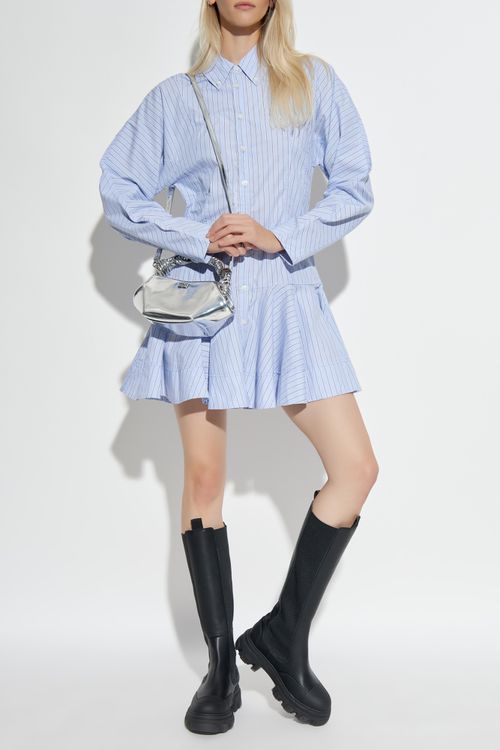 Dress With Stripe Pattern, Women's, Blue