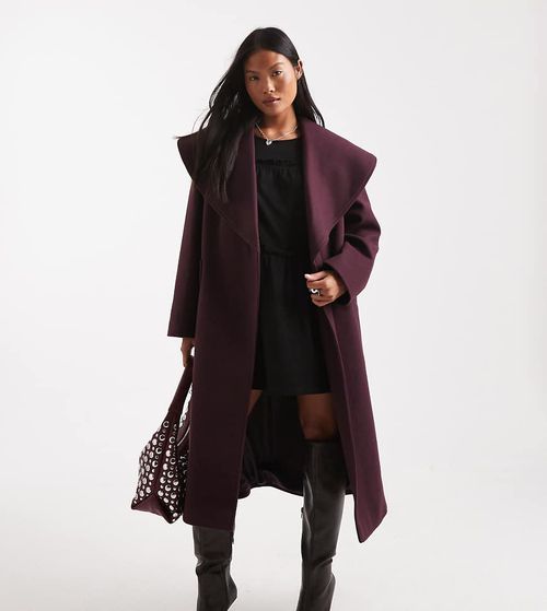 Formal wrap coat in plum-Purple