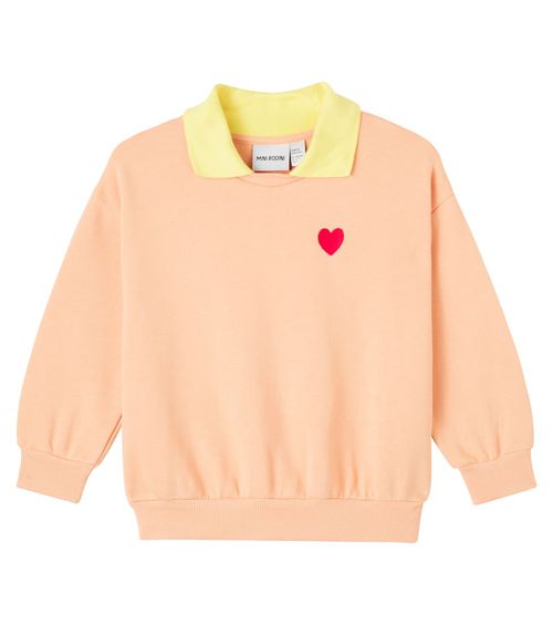 Heart embroidered cotton sweatshirt