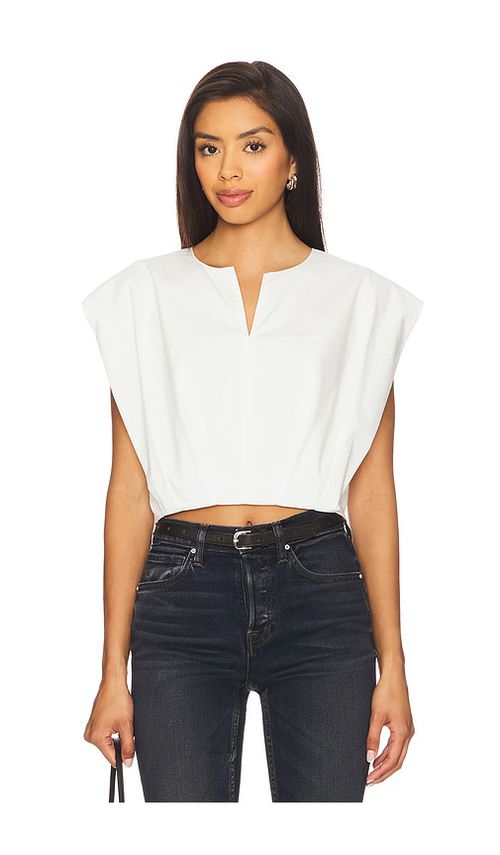 SIMKHAI Wrenli Pleated Top in White. -  S also in L